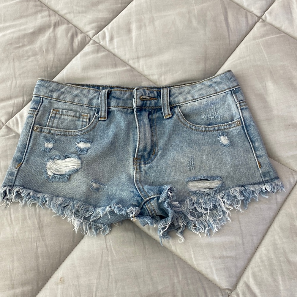 never worn girls denim shorts